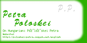 petra poloskei business card